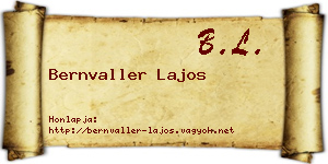 Bernvaller Lajos névjegykártya